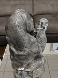 Silver Electroplated Gorilla with Skull Ornament - NY053