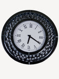 Mirrored Floating Crystal Circle Wall Clock - CD013