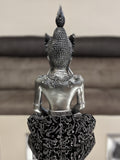 Silver & Black Praying Lotus Buddha Ornament - QS019