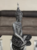 Silver & Black Sitting Buddha Ornament - QS016