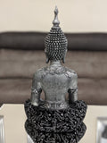 Silver & Black Sitting Buddha Ornament - QS016