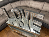 Mirrored Crushed Diamante Large LOVE Letter Wall Decor - AC003