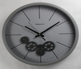 Grey & White Round Skeleton Clock - 46cm - CA022