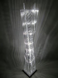 Silver Cayan Tower LED Floor Lamp with Crystals - WLFCayanTowerCrystal