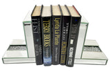 Mirrored Glass Crushed Diamante Crystal Bookends & 6 Glitter Mirrror Coasters - CD185