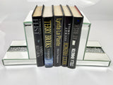 Mirrored Glass Crushed Diamante Crystal Bookends & 6 Glitter Mirrror Coasters - CD185