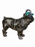 Bulldog with Baseball Cap Ornament - JG004