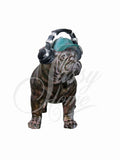 Bulldog with Baseball Cap Ornament - JG004