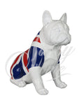 White Sitting Union Jack Bulldog Ornament - JG014