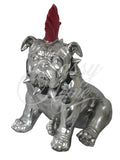 Silver Electroplated Bulldog with Red Mohawk Ornament - JG017