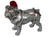 Silver Electroplated Standing Bulldog with Red Mohawk Ornament - JG018