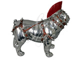 Silver Electroplated Standing Bulldog with Red Mohawk Ornament - JG018