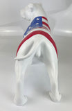 White Staffordshire Bull Terrier with American Flag Ornament - JG054