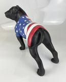 Black Staffordshire Bull Terrier with American Flag Ornament - JG055