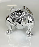 Large Electroplated Silver Posed Bulldog Ornament - JG058