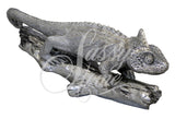 Silver Electroplated Chameleon on Log Ornament - NY009