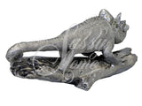 Silver Electroplated Chameleon on Log Ornament - NY009