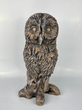 Carved Wood Effect Tawny Owl Garden Ornament - FC057