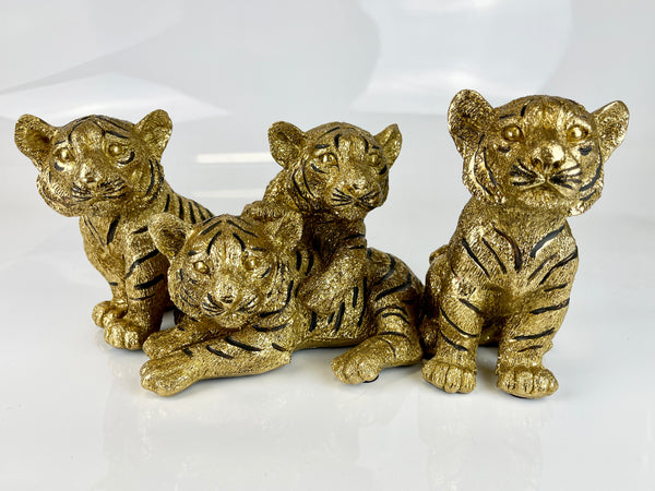 Gold Tiger Cubs Ornament - NY082