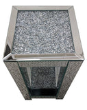 Crushed Diamante Glitz Mirrored Double Shelf Side Table - CD167