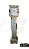 Square Mirrored Diamante Long Case Grandmother Clock - CD134