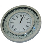 Mirrored Floating Crystal Circle Wall Clock - CD013