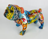 Multicolour Graffiti Small British Bulldog Ornament - JG044