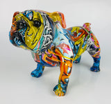 Multicolour Graffiti Small British Bulldog Ornament - JG044