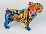 Multicolour Graffiti Small British Bulldog Ornament - JG044