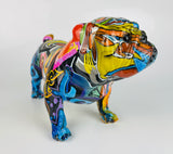 Multicolour Graffiti Small British Bulldog Ornament - JG044