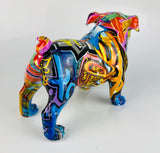 Multicolour Graffiti Small British Bulldog Ornament - JG044