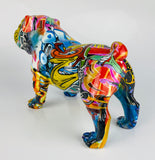 Multicolour Graffiti Small British Bulldog Ornament - JG044