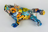 Multicolour Graffiti Small British Bulldog Ornament - JG044