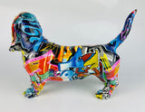 Multicolour Graffiti Basset Hound Ornament - JG045