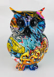 Multicolour Graffiti Barn Owl Ornament - JG039