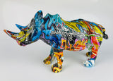 Multicolour Graffiti Rhino Ornament - JG037