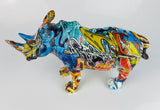 Multicolour Graffiti Rhino Ornament - JG037