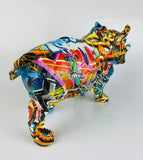 Multicolour Graffiti Rhino Ornament - JG037