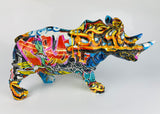 Multicolour Graffiti Rhino Ornament - JG037