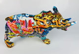 Multicolour Graffiti Rhino Ornament - JG037