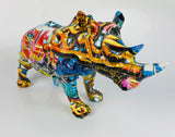 Multicolour Graffiti Rhino Ornament - JG037