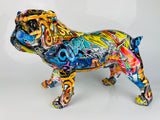 Multicolour Graffiti Large British Bulldog Ornament - JG038