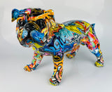 Multicolour Graffiti Large British Bulldog Ornament - JG038