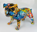 Multicolour Graffiti Large British Bulldog Ornament - JG038