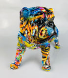 Multicolour Graffiti Large British Bulldog Ornament - JG038