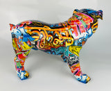 Multicolour Graffiti Large British Bulldog Ornament - JG038