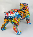 Multicolour Graffiti Large British Bulldog Ornament - JG038