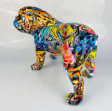 Multicolour Graffiti Large British Bulldog Ornament - JG038