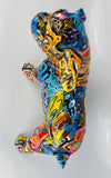 Multicolour Graffiti Large British Bulldog Ornament - JG038