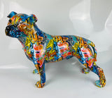 Multicolour Graffiti Large Staffordshire Bull Terrier Ornament - JG048